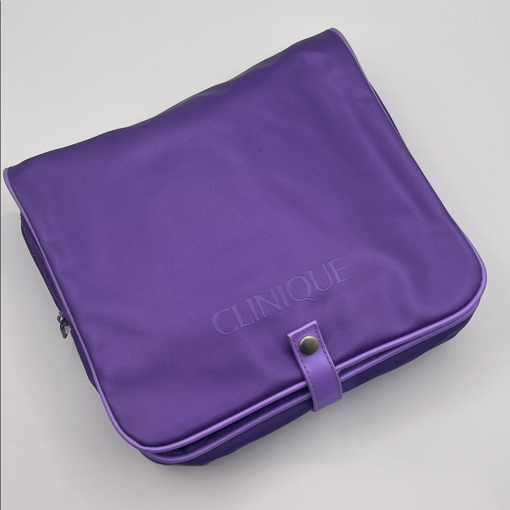Clinique Purple Cosmetic Makeup Pouch Sample Zip Bag
